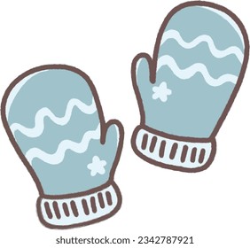 Vector de invierno de guantes azules Ilustración