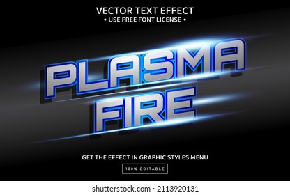Blue Glow 3D Editable Text Effect Template
