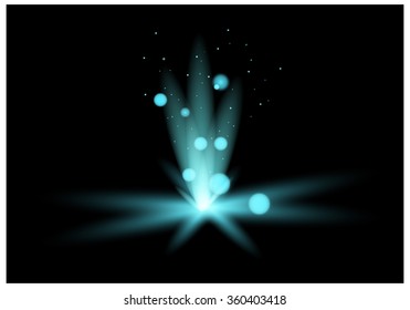 Blue glow abstract with snowflakes