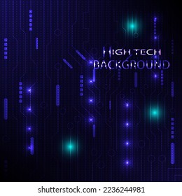 blue glow high tech technology line illustration background, technology vector background, modern electronic circuit.