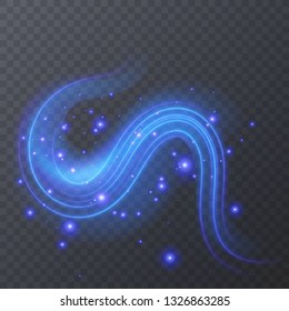 Resplandor azul sobre fondo oscuro, líneas brillantes brillantes brillantes brillantes, fondo de Vector. efecto de neón para su diseño