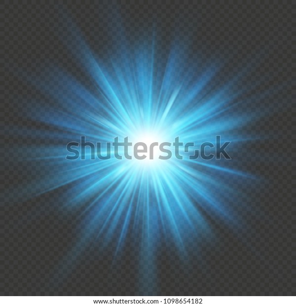 Blue Glow Star Burst Flare Explosion Stock Vector Royalty Free