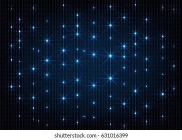 Blue Glow Stars Lines Abstract Background. Vector Illustration.