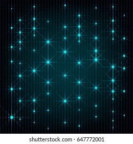 Blue glow stars lines abstract background. Vector illustration.