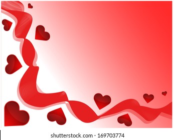 blue glowing abstract light background with hearts