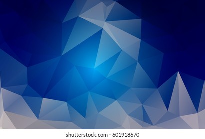 Blue glowing abstract low poly geometric background