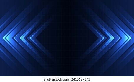 blue glowing arrow light background. Future digital growth technology