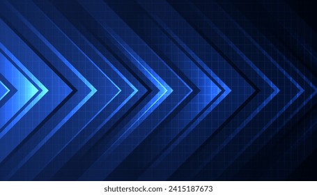 blue glowing arrow light background. Future digital growth technology