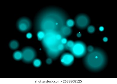 Blue glowing bokeh. Radiant soft blur orbs with layered depth and cool tones on black. Suitable for digital, tech, night and dreamy light visuals.