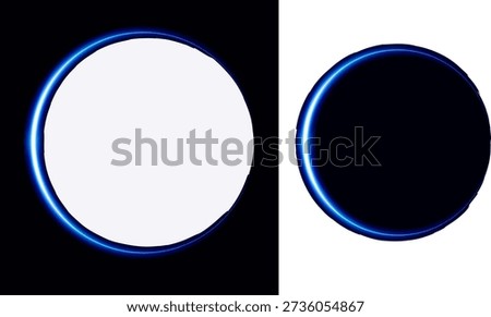 blue glowing circle frames for graphic design