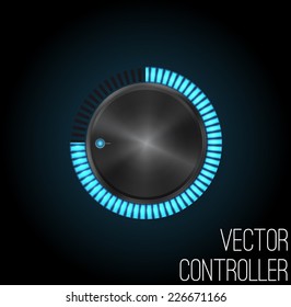 blue glowing contoller