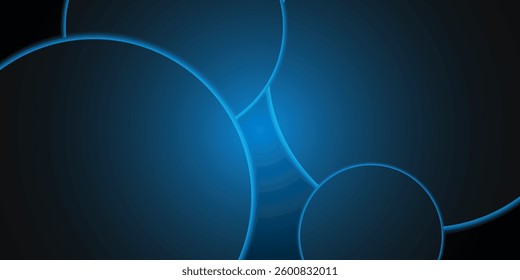 Blue glowing curves in space, computer generated abstract illustration.