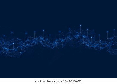 Blue glowing digital network connection lines with polygon mesh on dark background, perfect for technology, data, and futuristic design. - Powered by Shutterstock - Get 15% off with code: PIKWIZARD15