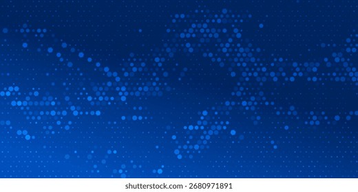 Blue glowing hexagon background. Abstract hexagonal grid gradient texture. Navy honeycomb pattern backdrop. Vector modern business, science, healthcare, medicine, technology, presentation wallpaper