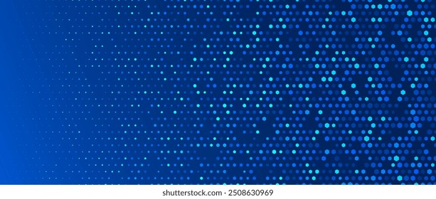 Blauer glühender Sechseck. Abstrakte sechseckige Gitter Farbverlauf Tapete. Navy Wabenmuster Hintergrund. Vektor moderne Technologie, Wirtschaft, Wissenschaft, Gesundheit, Medizin, Präsentationshintergrund