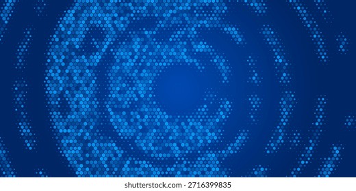 Textura hexagonal brillante azul. Fondo de pantalla de rejilla hexagonal de neón Abstractas. Fondo de patrón de panal azul marino. Vector Tecnología moderna, negocios, ciencia, salud, medicina, fondo de diseño de presentación
