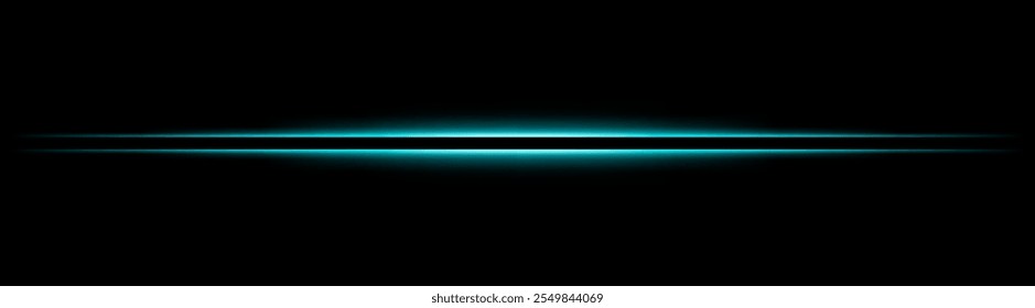 Blue glowing horizontal light beam. Sleek, sharp design with warm tones for sci-fi or futuristic effects. Ideal for abstract backgrounds, light transitions, or neon-inspired visuals