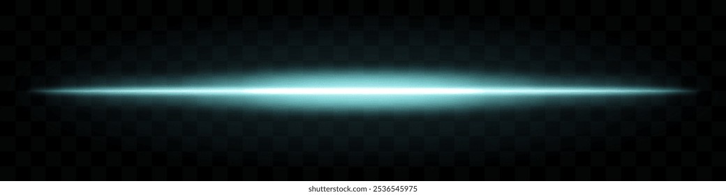 Blue glowing light beam. Horizontal flare, bright line, radiant, abstract shine, luminous, futuristic glow, energy, dynamic streak, optical highlight, neon effect.