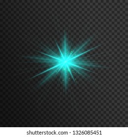 Blue glowing light burst explosion with transparent. Vector illustration for cool effect decoration with ray sparkles. Bright star. Vector Illustrations. Template