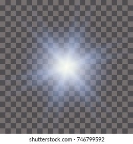 Blue glowing light burst explosion with transparent. Vector illustration for cool effect decoration with ray sparkles. Bright star. Transparent shine gradient glitter, bright flare. Glare texture.
