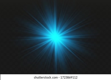 Blue Glowing Light Effect Isolated On  Background. Glow Light Effect.