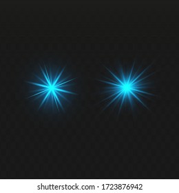 Blue glowing light effect isolated on  background. Glow light effect.
