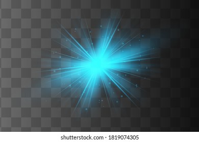 Blue glowing light effect isolated on  background. Glow light effect.