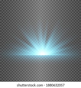 Blue glowing light effect isolated on  background. Glow light effect