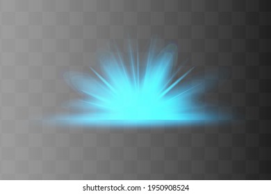 Blue glowing light effect isolated on  background. Glow light effect.