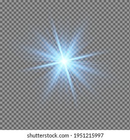 Blue glowing light effect isolated on  background. Glow light effect.