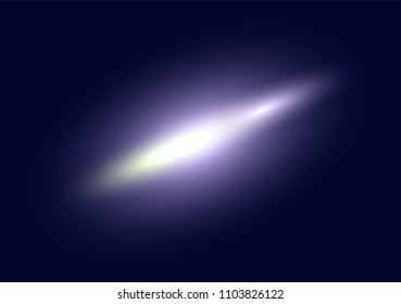 Blue Glowing light effects on blue background. Optical flare objects . Vector abstract blue flashes.