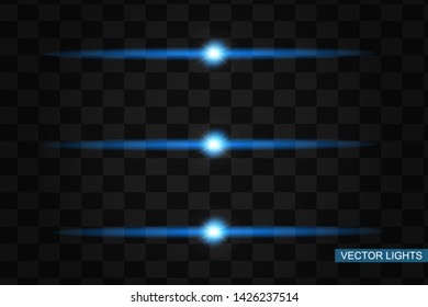 Blue glowing light explodes .Bright Star. Special line flare light effects for design and decor.