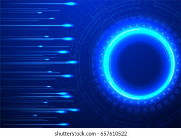 Blue glowing light High speed technology with abstract circuit board vector technology illustration
