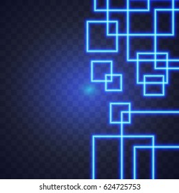 Blue Glowing light with square shape.