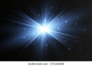 Blauer Lichteffekt einzeln auf Hintergrund. Lichteffekt.