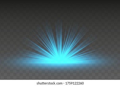 Blue glowing lights effects isolated on  background. Glow light effect.