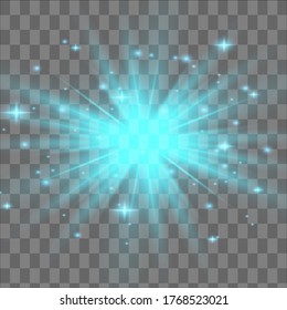 Blue glowing lights effects isolated on  background. Glow light effect.