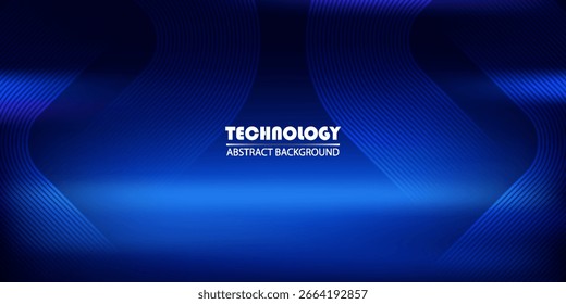 blue glowing line light abstract background. futuristic technology concept