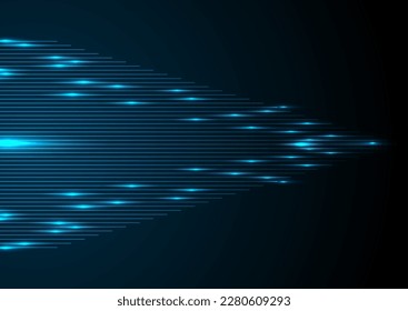 Blue glowing lines abstract hi-tech futuristic background. Minimal vector design