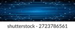 Blue glowing lines with glitter light effect on dark background. High speed internet technology concept or fast wireless data transmission. modern internet network connection technology background