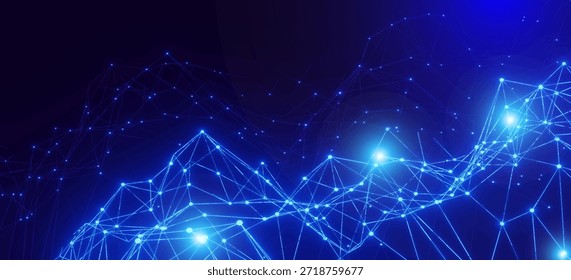 Líneas brillantes azules con efecto de luz brillante sobre fondo oscuro. Concepto de tecnología de Internet de alta velocidad o transmisión de datos inalámbrica rápida. Fondo de tecnología de conexión de red de Internet moderna	