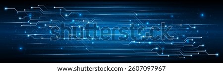 Blue glowing lines with glitter light effect on dark background. High speed internet technology concept or fast wireless data transmission. modern internet network connection technology background	