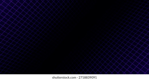 Blauer glühender Neon-Drahtmodell-Hintergrund. Vertikale Gitterebenen in der Perspektive glänzen. Retro futuristische Tiefe Tapete. Arcade-Spiel sci fi diagonale Matrix-Oberfläche Hintergrund für Poster, Banner. Vektorgrafik