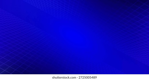 Blauer glühender Neon-Drahtmodell-Hintergrund. Schimmernde diagonale Gitterebenen in der Tiefe. Retro futuristische Tapete. Arcade-Spiel sci fi matrix Oberfläche Hintergrund für Poster, Banner. Vektorgrafik