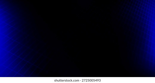 Blauer glühender Neon-Drahtmodell-Hintergrund. Schimmernde diagonale Gitterebenen in der Tiefe. Retro futuristische Tapete. Arcade-Spiel sci fi matrix Oberfläche Hintergrund für Poster, Banner. Vektorgrafik