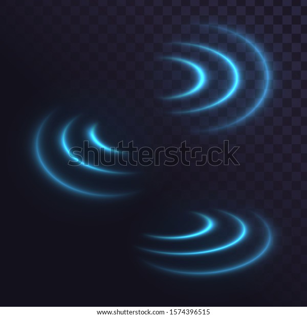 Blue\
glowing radio waves, wifi signal, sound\
waves