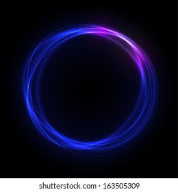 Blue Glowing Rings With Pink Accent - vector eps10 abstract background 