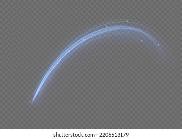 Blue glowing shiny lines effect vector background. Luminous white lines of speed. Light glowing effect. Light trail wave, fire path trace line and incandescence curve twirl.