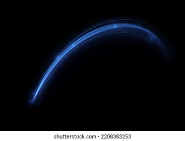 Blue glowing shiny lines effect vector background. Luminous white lines of speed. Light glowing effect. Light trail wave, fire path trace line and incandescence curve twirl.