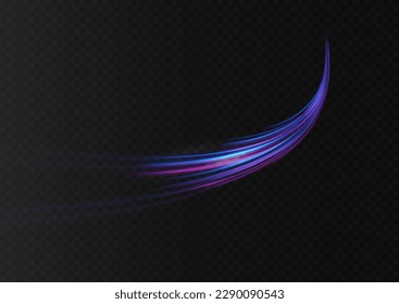 Blue glowing shiny lines effect vector background. Luminous white lines of speed. Light glowing effect. Light trail wave, fire path trace line and incandescence curve twirl.